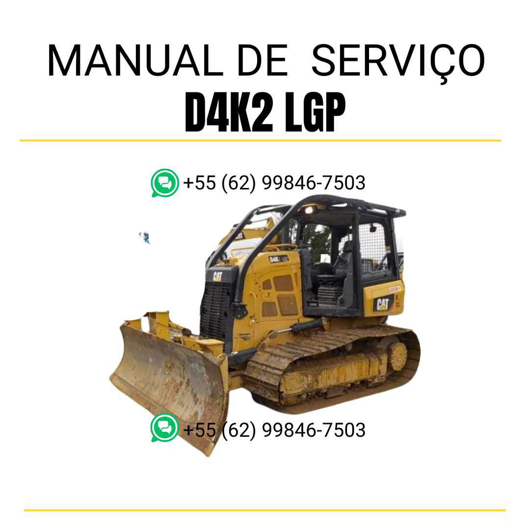 Manual de serviço Caterpillar D4K2 LGP em inglês, PDF completo para trator de esteira com instruções técnicas detalhadas e guia de manutenção