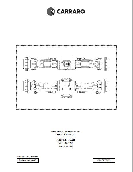 MANUAL DE SERVIÇOS DE OFICINA PDF EIXO 26.25M - CARRARO