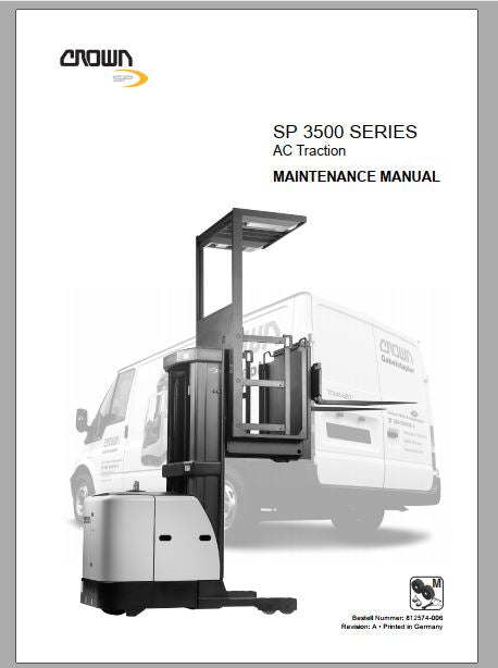 MANUAL DE SERVIÇOS DE OFICINA PDF EMPILHADEIRA SP 3500 SERIES - CROWN