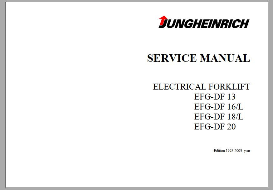 MANUAL DE SERVIÇOS DE OFICINA PDF EMPILHADEIRAS EFG-DF 13, EFG-DF 20 - JUNGHEINRICH