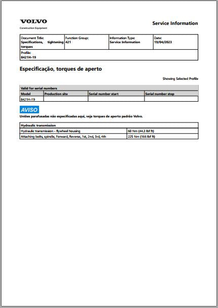 Manual de Serviço 8421H-19 Transmissão Automática Volvo