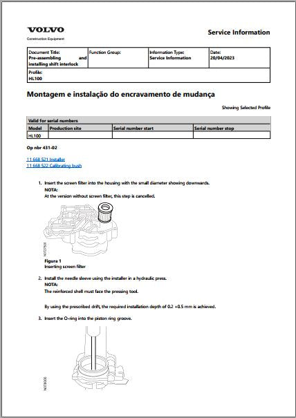 Manual de Serviço Trasmissão HL100 Conversor de Torque Hidráulico Volvo