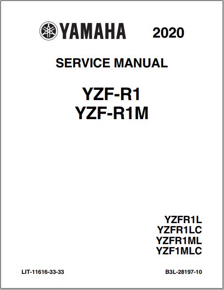 MANUAL DE SERVIÇOS DE OFICINA PDF YZF-R1, YF-R1N 2020 - YAMAHA