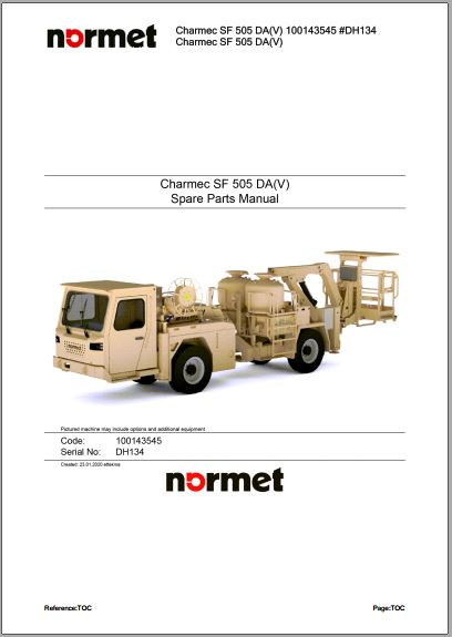 CATALOGO DE PEÇAS PDF CHARMEC SF 505 DA(V) - NORMET