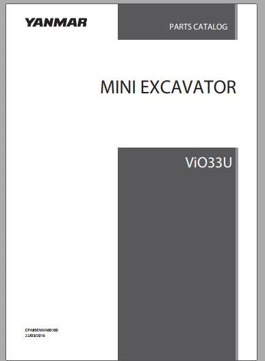 CATALOGO DE PEÇAS PDF MINI ESCAVADEIRA VIO33U - YANMAR
