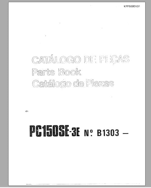 CATALOGO DE PEÇAS PDF ESCAVADEIRA HIDRÁULICA PC150SE-3E - KOMATSU