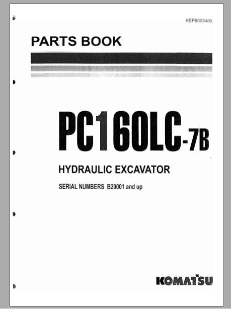 CATALOGO DE PEÇAS PDF ESCAVADEIRA HIDRÁULICA PC160LC-7B - PC160LC-7B