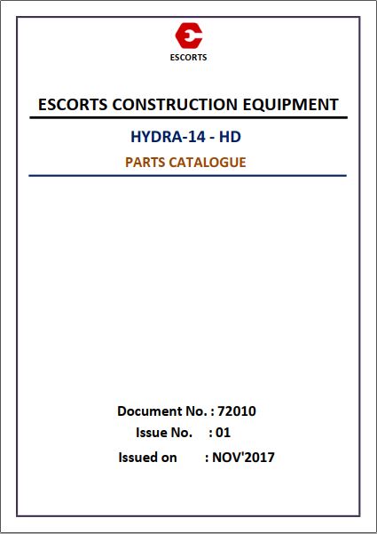 CATALOGO DE PEÇAS PDF GUINDASTE HYDRA-14 HD - ESCORTS