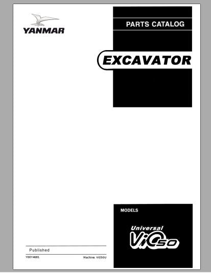 CATALOGO DE PEÇAS PDF MINI ESCAVADEIRA VIO50U - YANMAR
