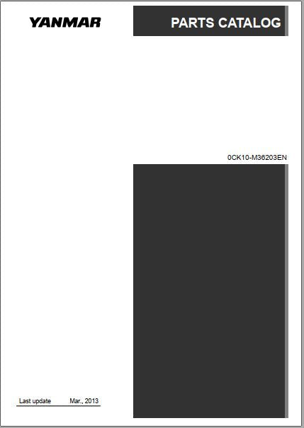 CATALOGO DE PEÇAS PDF MINI ESCAVADEIRA B6-3 - YANMAR