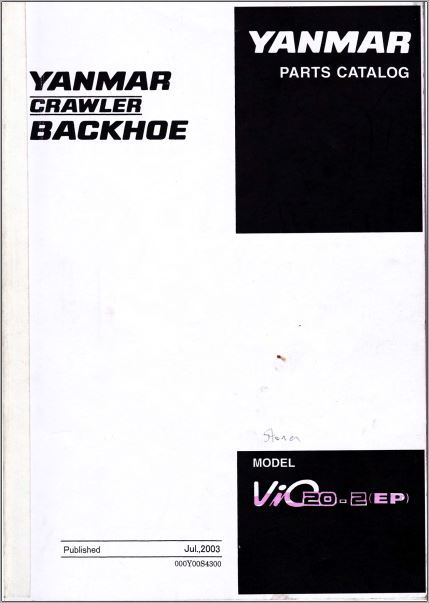 CATALOGO DE PEÇAS PDF MINI ESCAVADEIRA VIO20-2 (EP) - YANMAR