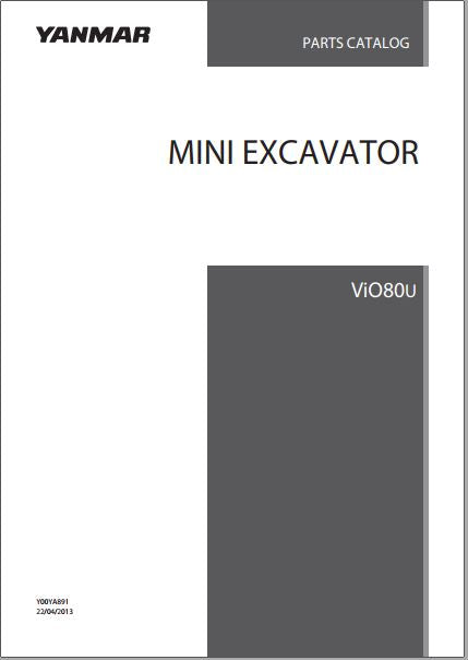 CATALOGO DE PEÇAS PDF MINI ESCAVADEIRA VIO80U - YANMAR