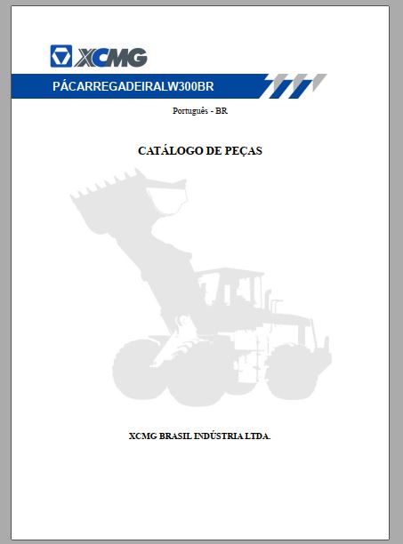CATALOGO DE PEÇAS PDF PÁ CARREGADEIRA LW300BR - XCMG