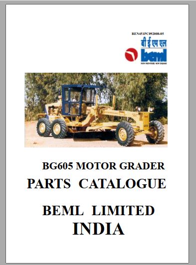 CATALOGO DE PEÇAS PDF MOTONIVELADORA BG605 - BEML