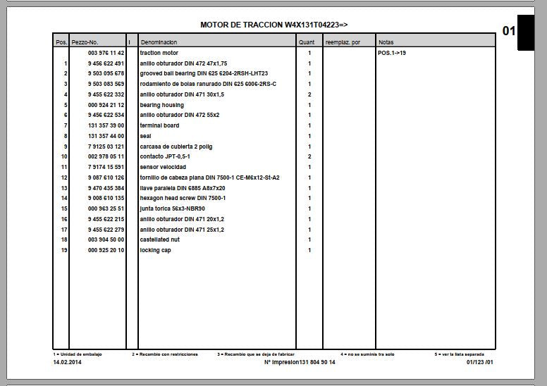CATALOGO DE PEÇAS PDF TRANSPALETIERA T20AP T20SP - LINDE