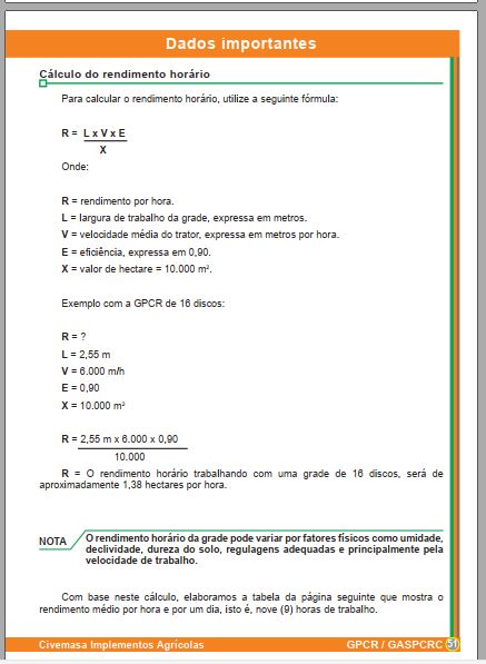 MANUAL DE INSTRUÇÕES PDF GRADE ARADORA GPCR, GASPCRC - CIVEMASA