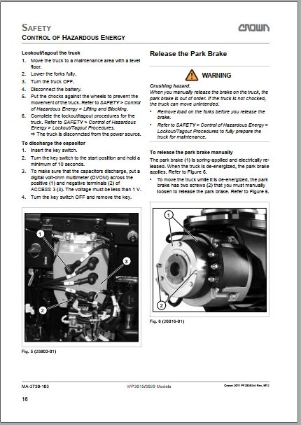 MANUAL DE MANUTENÇÃO PDF TRANSPALETEIRA WT 3000 SERIES - CROWN