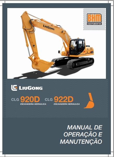 MANUAL DE OPERAÇÃO E MANUTENÇÃO PDF ESCAVADEIRAS CLG 920D CLG 922D - LIUGONG