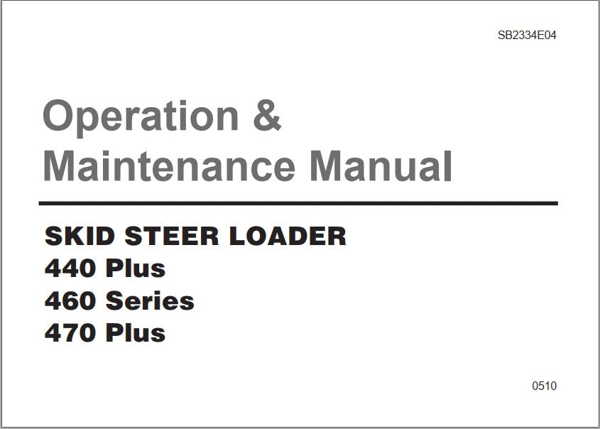 MANUAL DE OPERAÇÃO E MANUTENÇÃO PDF MINI CARREGADEIRAS 440 PLUS 460 SERIES 470 PLUS - DOOSAN