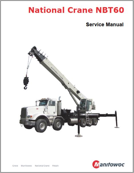 MANUAL DE SERVIÇOS DE OFICINA PDF GUINDASTE NACIONAL NBT60 - MANITOWOC