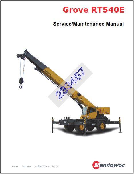 MANUAL DE SERVIÇOS DE OFICINA PDF GUINDASTE RT540E - GROVE MANITOWOC