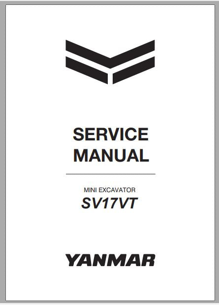 MANUAL DE SERVIÇOS DE OFICINA PDF MINI ESCAVADEIRA SV17VT - YANMAR