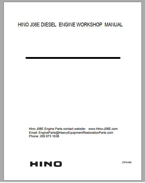 MANUAL DE SERVIÇOS DE OFICINA PDF MOTOR DIESEL J08E - HINO