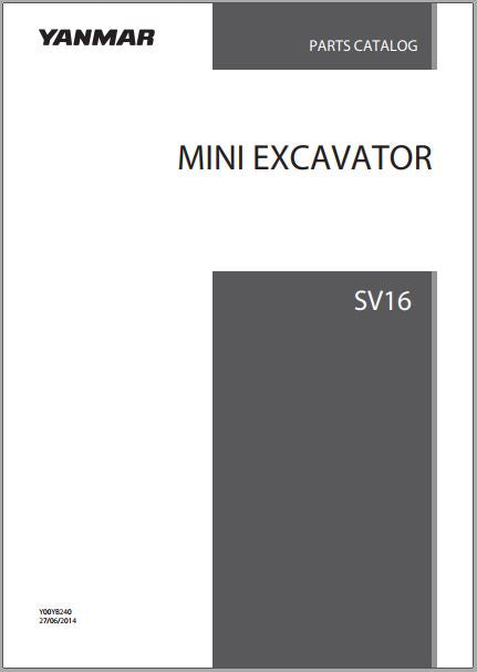 CATALOGO DE PEÇAS MINE EXCAVATOR YANMAR