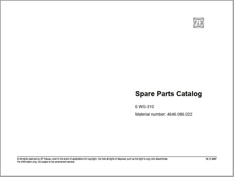 CATALOGO DE PEÇAS ZF 6 WG-310