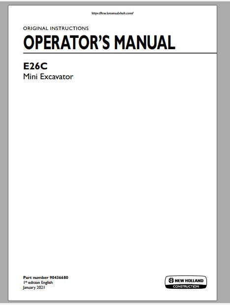 MANUAL DE OPERAÇÃO - NEW HOLLAND E26C