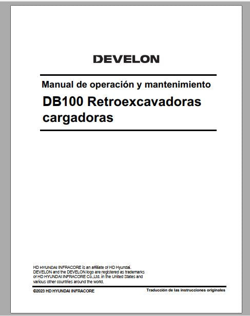 MANUAL DE OPERAÇÃO DEVELON DB100 RETROESCAVADEIRAS CARGADORAS