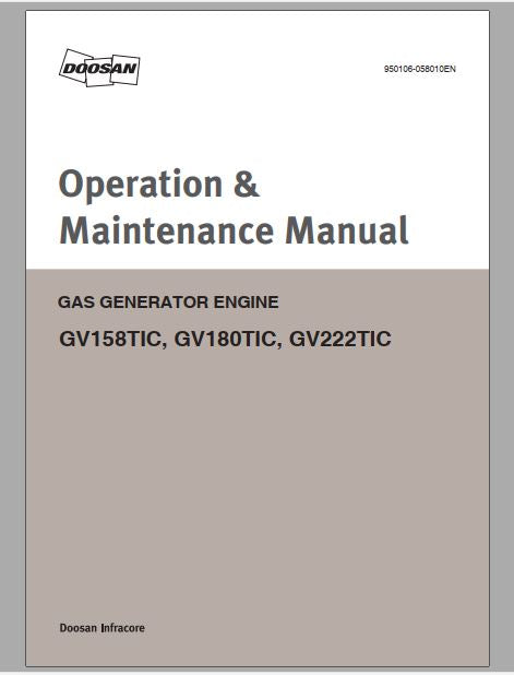 MANUAL DE OPERAÇÃO DOOSAN GV158TIC, GV180TIC