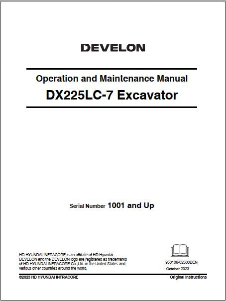 MANUAL DE OPERAÇÃO E MANUTENÇÃO - DEVELON DX225LC-7