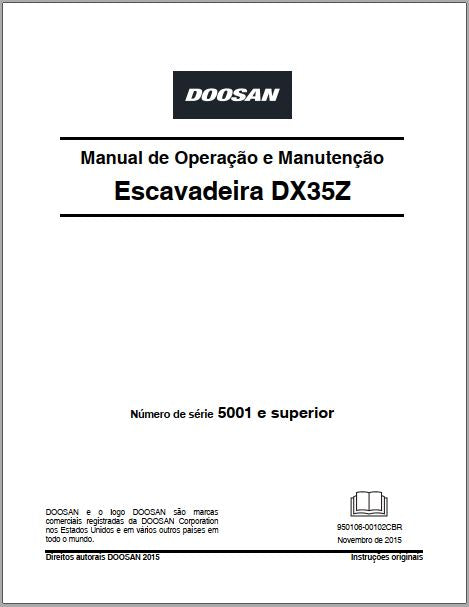 MANUAL DE OPERAÇÃO E MANUTENÇÃO - DOOSAN DX35Z