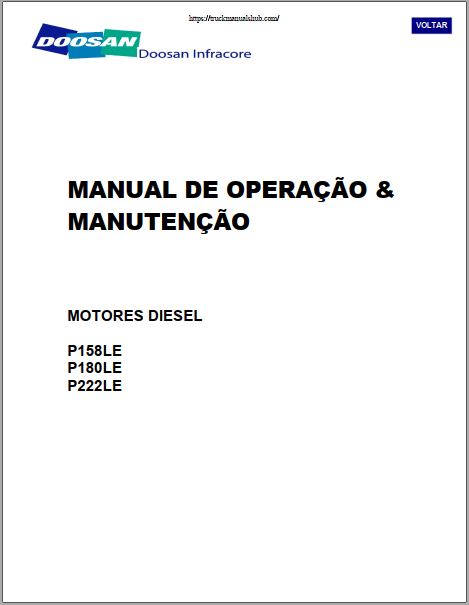 MANUAL DE OPERAÇÃO E MANUTENÇÃO - DOOSAN P158LE