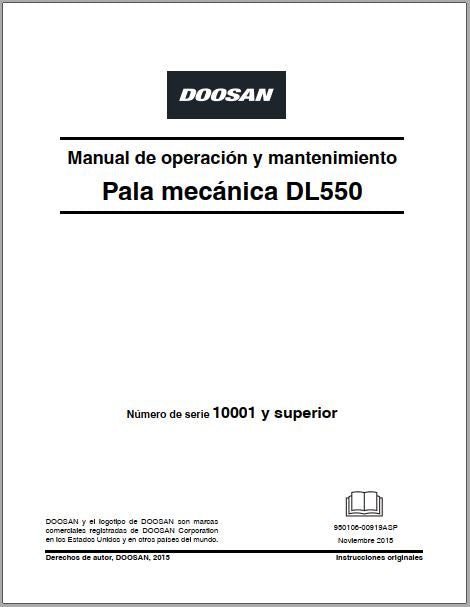 MANUAL DE OPERAÇÃO E MANUTENÇÃO DOOSAN DL550