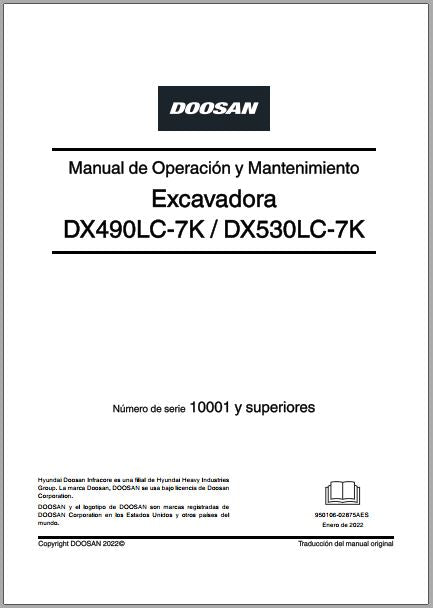 MANUAL DE OPERAÇÃO EXCAVADORA DX490LC-7K DOOSAN