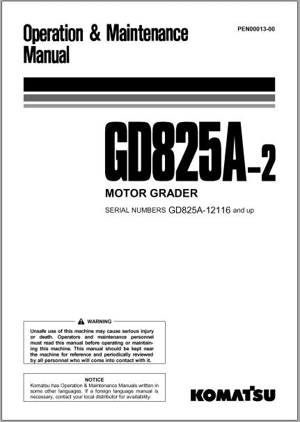 MANUAL DE OPERAÇÃO KOMATSU GD825A-2