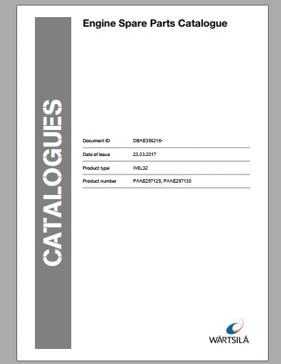CATALOGO DE PEÇAS PDF MOTOR W8L32 - WARTSILA
