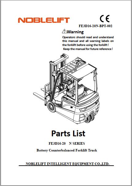 MANUAL DE OPERAÇÃO NOBLELIFT FE3D16-20