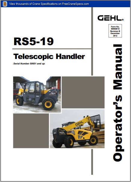 MANUAL DE OPERAÇÃO RS5-19 TELESCOPIC HANDLER GRHL