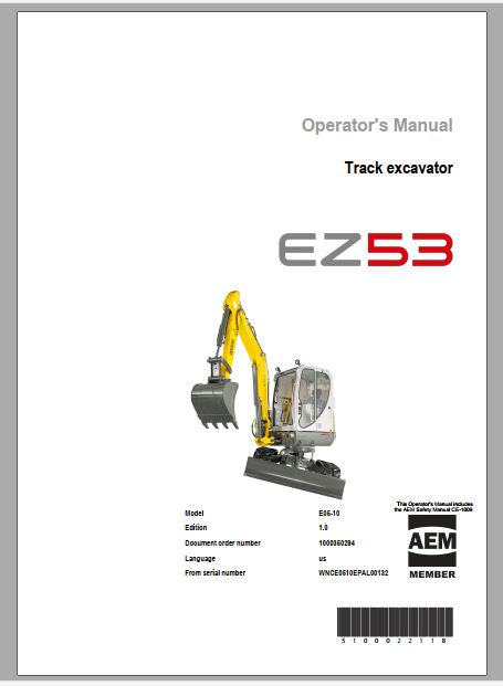 MANUAL DE OPERAÇÃO TRACK EXCAVATOR EZ53 WACKER NEUSON