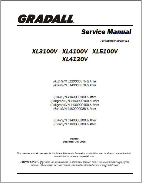 MANUAL DE SERVIÇO - GRADALL XL3100W XL4100V