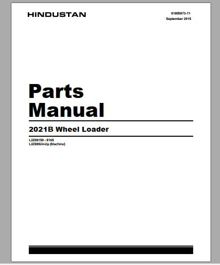 CATALOGO DE PEÇAS PDF PÁ CARREGADEIRA 2021B - HINDUSTAN