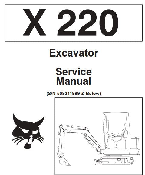 Manual De Serviço BOBCAT - X220 - Escavadora Hidráulica
