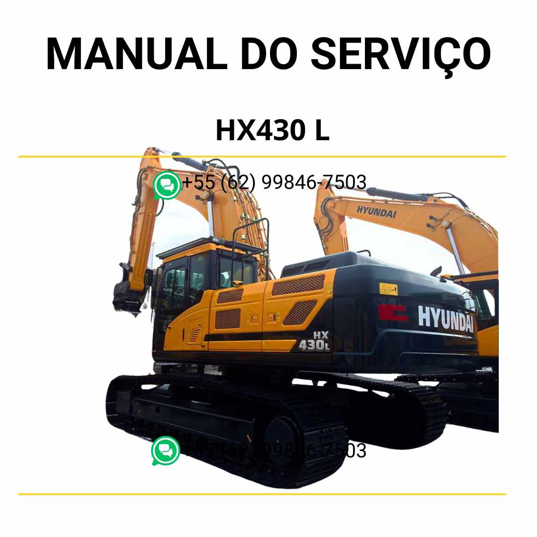 Manual De Serviço HYUNDAI - HX430 L - Excavador Hidraulico