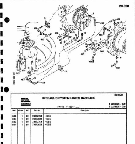 catalago de pecas escavadeiras FX140LC fiat allis