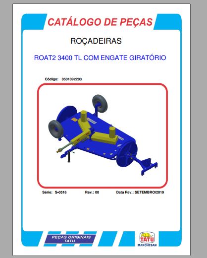 CATALOGO DE PEÇAS PDF ROÇADEIRA ROAT2 3400 TL - TATU MARCHESAN