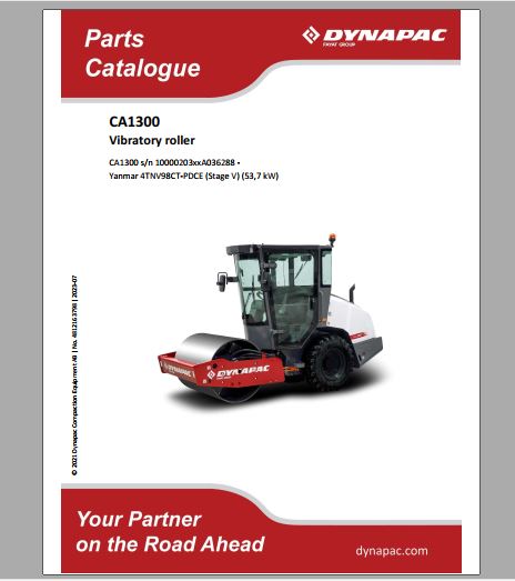 CATALOGO DE PEÇAS PDF ROLO VIBRATÓRIO CA1300 - DYNAPAC