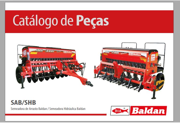 CATALOGO DE PEÇAS PDF SEMEADORAS SAB 3000 E SHB 2300 - BALDAN
